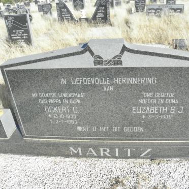 MARITZ Ockert C. 1933-1983 &amp; Elizabeth S.J. 1930-