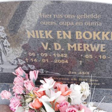 MERWE Niek, v.d. 1942-2004 &amp; Bokkie 1946-