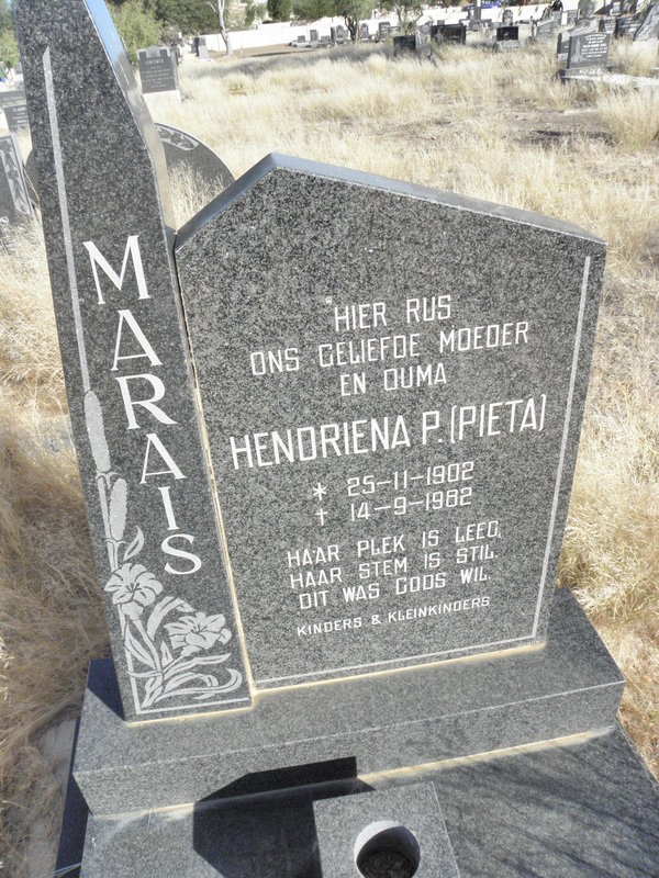 MARAIS Hendrina P. 1902-1982