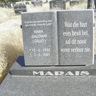 MARAIS Maria Galloway 1933-2001