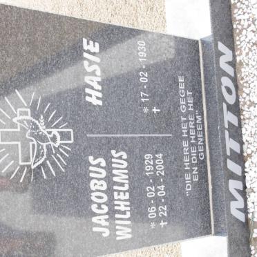 MITTON Jacobus Wilhelmus 1929-2004 &amp; Hasie 1930-