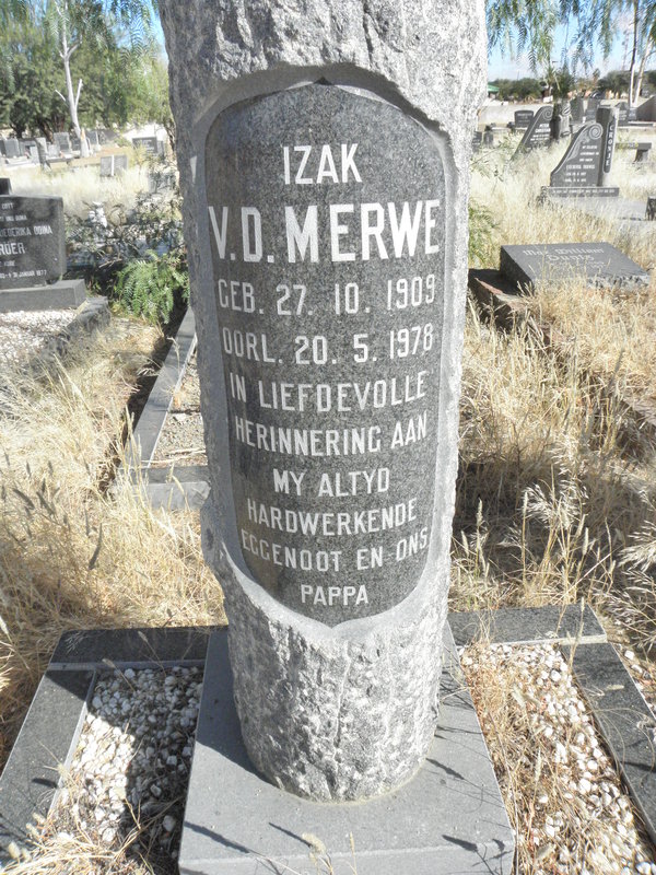 MERWE Izak, v.d. 1909-1978