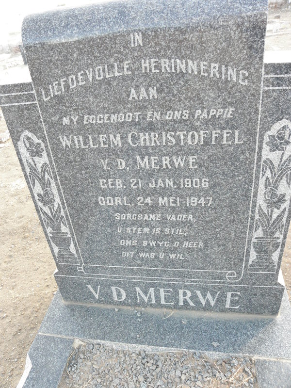 MERWE Willem Christoffel, v.d. 1906-1947