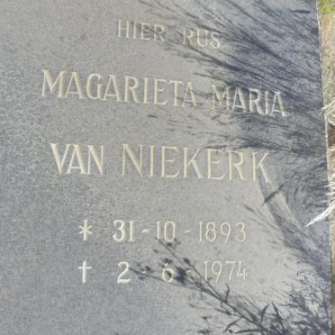 NIEKERK Margarieta Maria, van 1893-1974