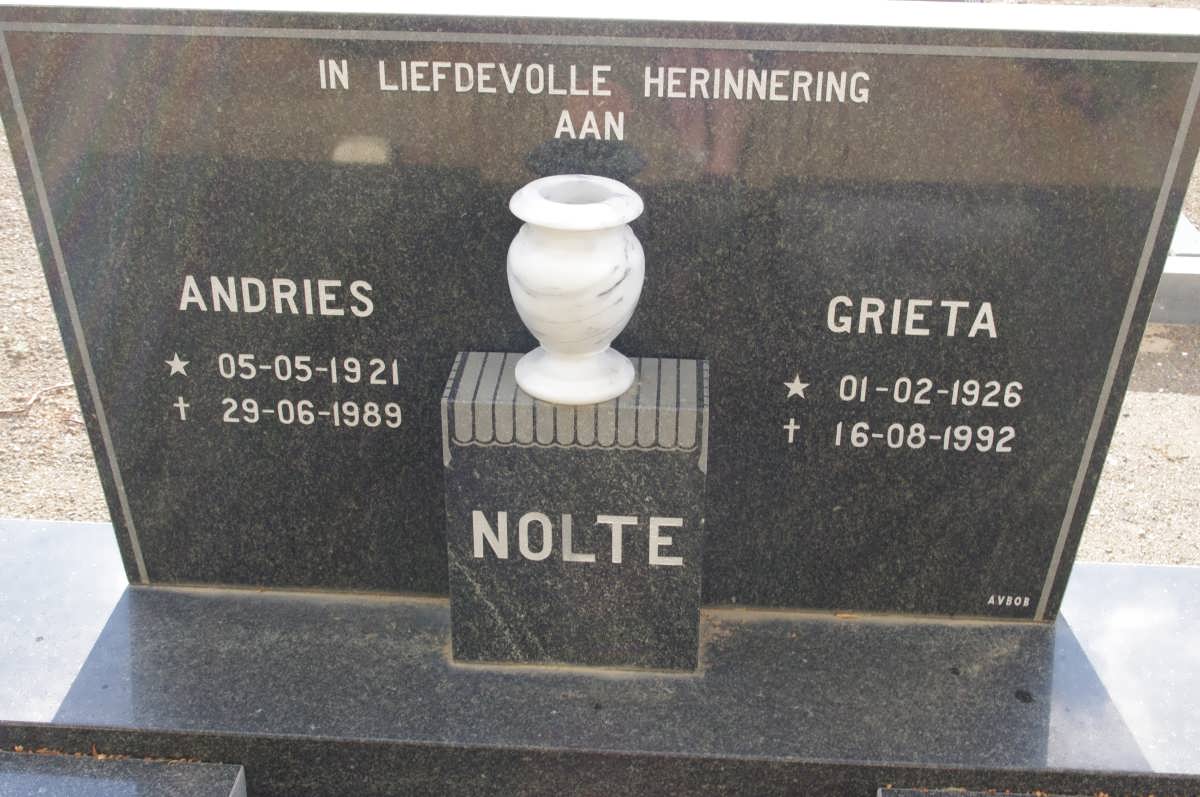 NOLTE Andries 1921-1989 &amp; Grieta 1926-1992