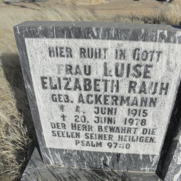 RAUH Luise Elizabeth nee ACKERMANN 1915-1978