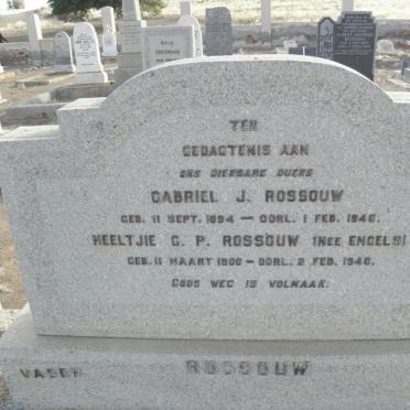 ROSSOUW Gabriel J. 1894-1946 &amp; Neeltjie G.P. ENGELS 1900-1946