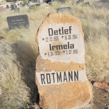 ROTMANN Detlef 1900-1964 &amp; Irmela 1908-1985
