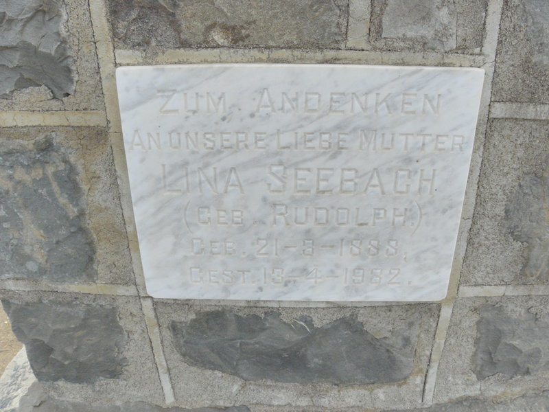 SEEBACH Lina nee RUDOLPH 1888-1982