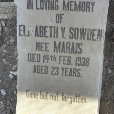 SOWDEN Elizabeth V. nee MARAIS -1938