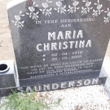 SAUNDERSON Maria Christina 1916-2005