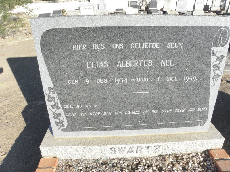 SWARTZ Elias Albertus Nel 1934-1959