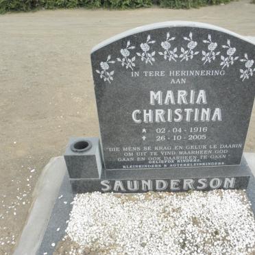 SAUNDERSON Maria Christina 1916-2005