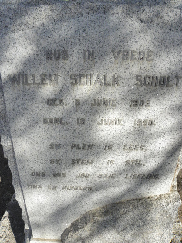 SCHOLT? Willem Schalk 1902-1950