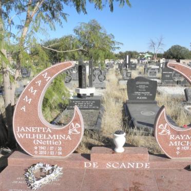 SCANDE Raymond Michael, de 1939- &amp; Janetta Wilhelmina 1947-2010