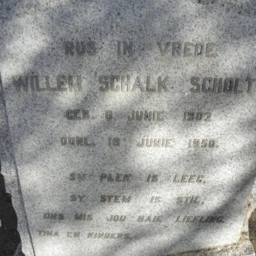 SCHOLT? Willem Schalk 1902-1950