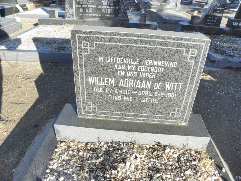 WITT Willem Adriaan, de 1916-1981