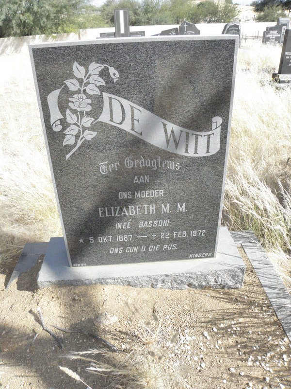 WITT Elizabeth M.M., de 1887-1972