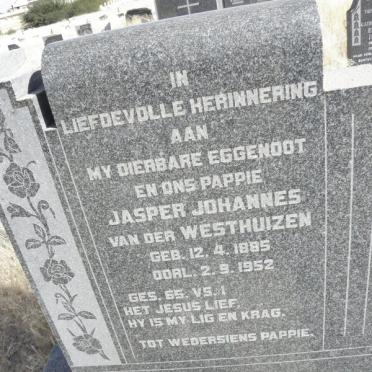 WESTHUIZEN Jasper Johannes, van der 1885-1952