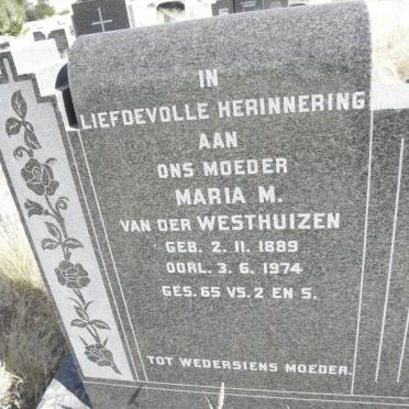 WESTHUIZEN Maria M., van der 1889-1974