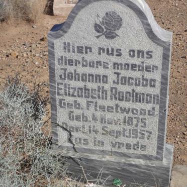 ROOTMAN Johanna Jacoba Elizabeth nee FLEETWOOD 1875-1957