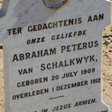 SCHALKWYK Abraham Peterus, van 1909-1912