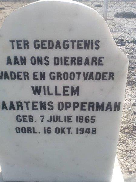 OPPERMAN Willem Maartens 1865-1948