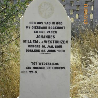 WESTHUIZEN Johannes Willem, v.d. 1865-1939