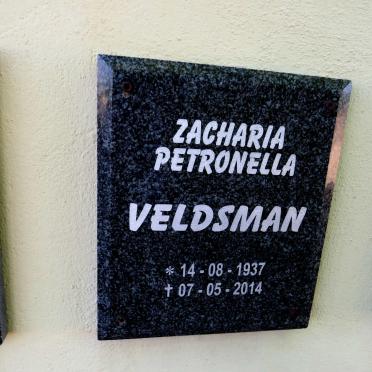 VELDSMAN Zacharia Petronella 1937-2014