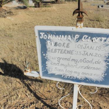 CLOETE Johanna P. 1936-2005