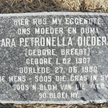 DIEDERIKS Sara Petronella geb BREEDT 1907-1980
