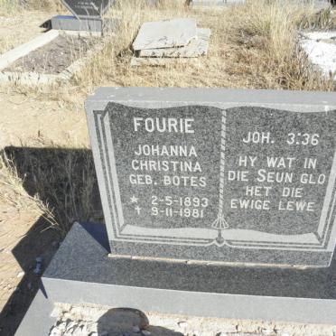 FOURIE Johanna Christina geb BOTES 1893-1981