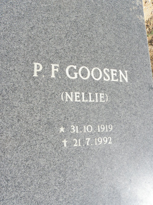 GOOSEN P.F. 1919-1992
