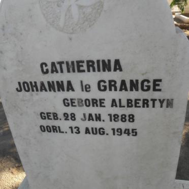 GRANGE Catherina Johanna, le nee ALBERTYN 1888-1945