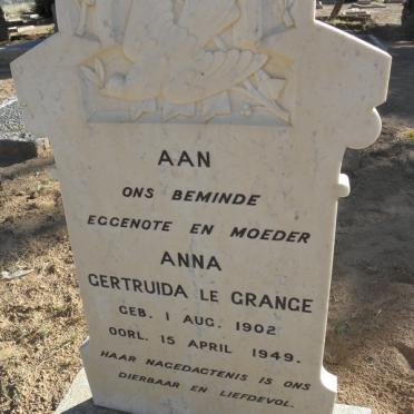 GRANGE Gertruida, le 1902-1949