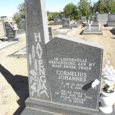 HAVENGA Cornelius Johannes 1931-1991