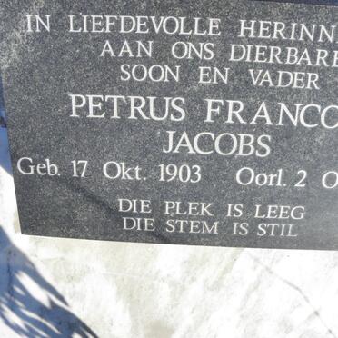 JACOBS Petrus Francois 1903-1976