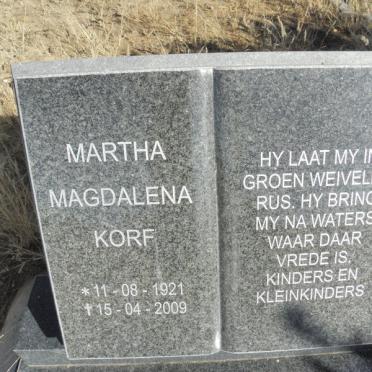 KORF Martha Magdalena 1921-2009