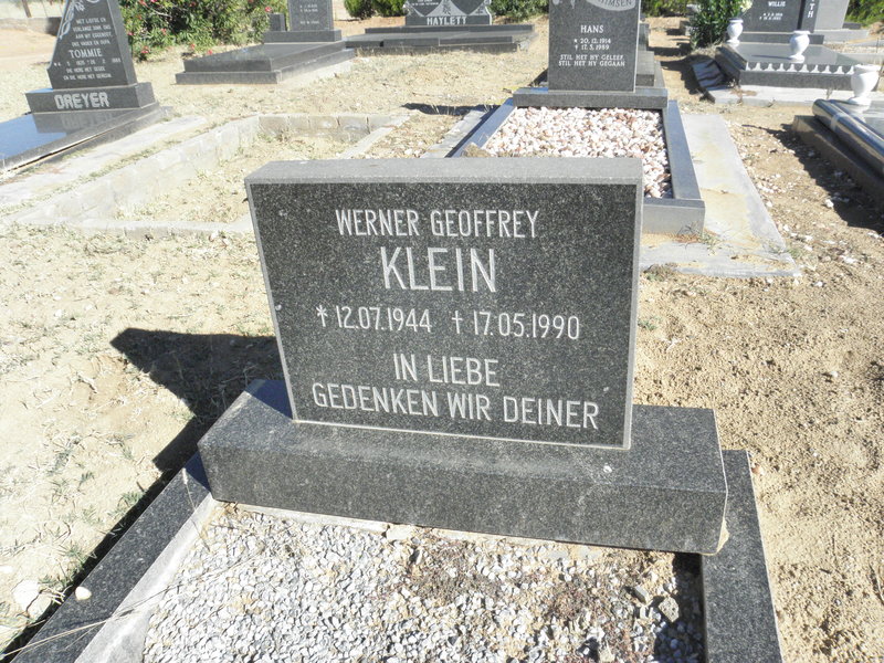 KLEIN Werner Geoffrey 1944-1990