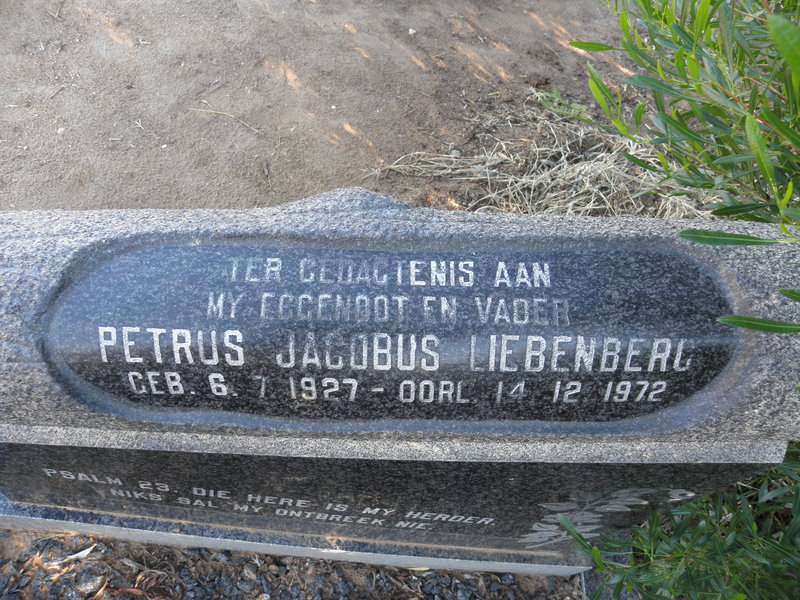 LIEBENBERG Petrus Jacobus 1927-1972
