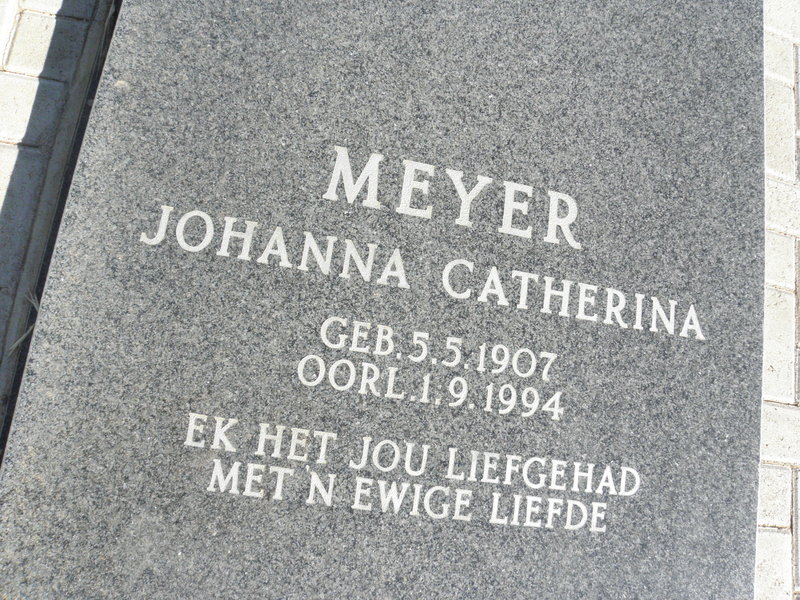MEYER Johanna Catherina 1907-1994