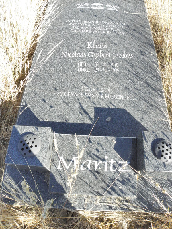 MARITZ Nicolaas Gysbert Jacobus 1910-1996