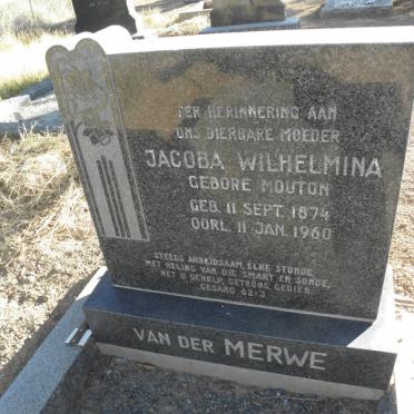 MERWE Jacoba Wilhelmina, van der nee MOUTON 1874-1960
