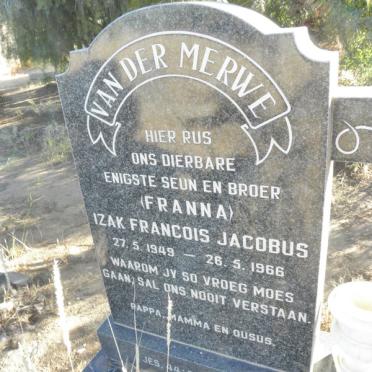 MERWE Izak Francois Jacobus, van der 1949-1966