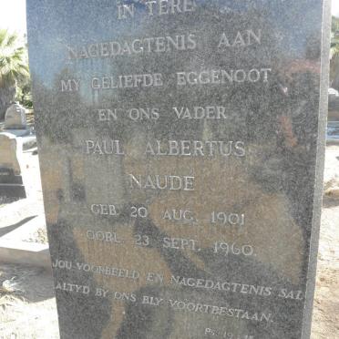 NAUDE Paul Albertus 1901-1960