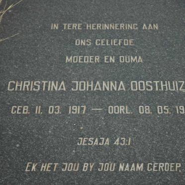 OOSTHUIZEN Christina Johanna 1917-1997