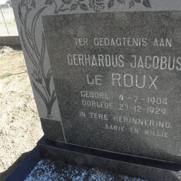 ROUX Gerhardus Jacobus, le 1904-1929