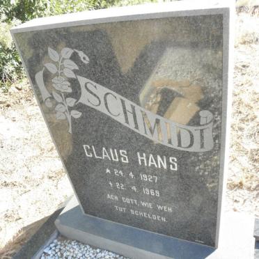 SCHMIDT Claus Hans 1927-1969