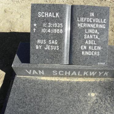 SCHALKWYK Schalk, van 1935-1988