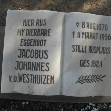 WESTHUIZEN Jacobus Johannes, v.d. 1870-1956